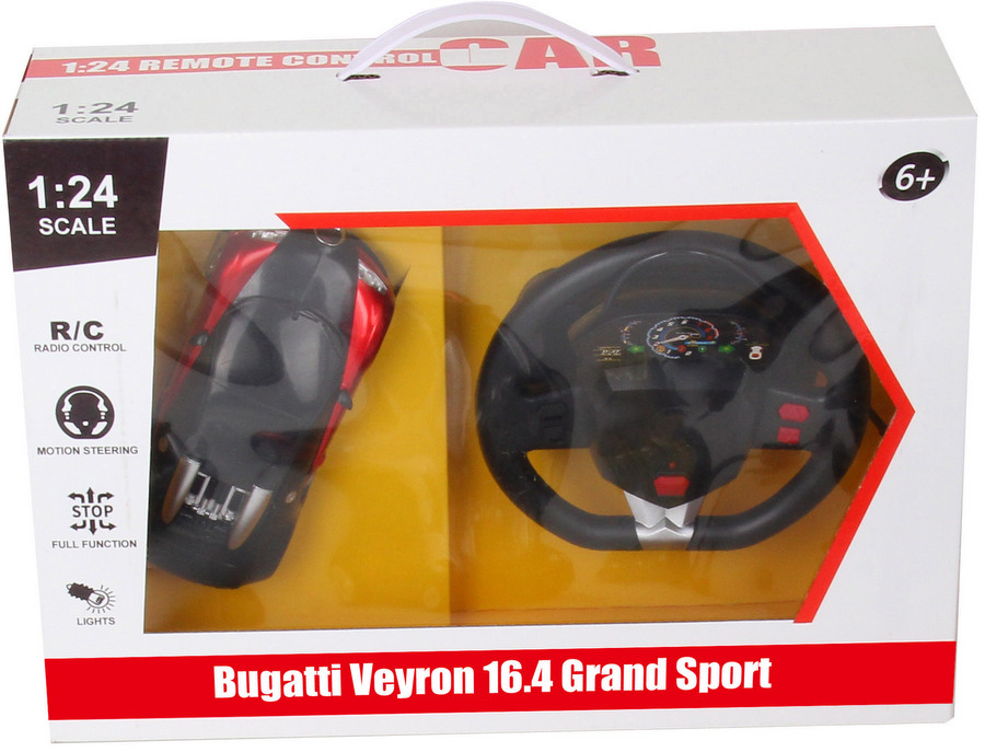 Радиоуправляем Модел 1:24 – R/C Bugatti Veyron с Дистанционно Тип Волан, 42×13×29 см